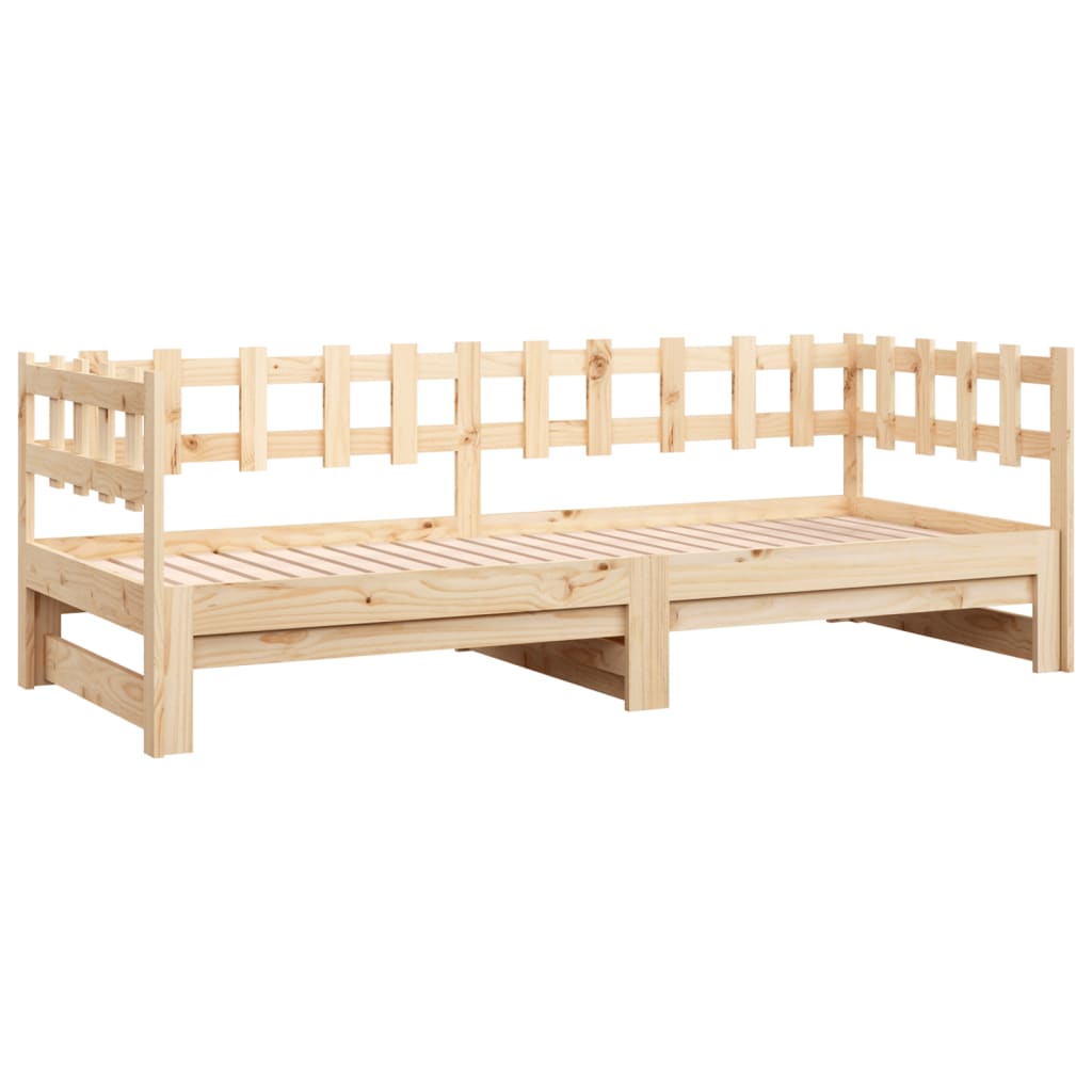 Pull-out Day Bed without Mattress 2x(90x200) cm Solid Wood Pine