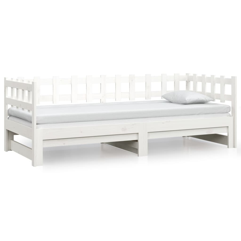 Pull-out Day Bed without Mattress White 2x(90x200) cm