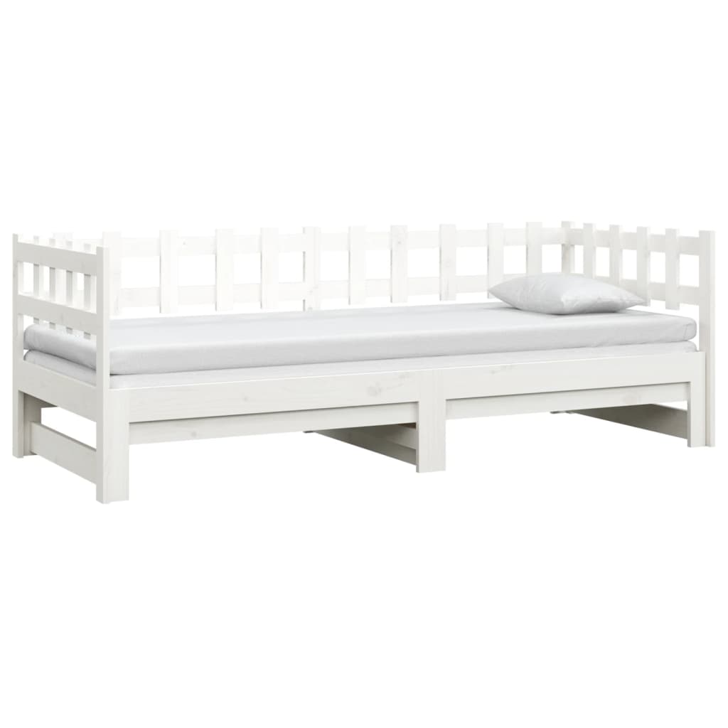 Pull-out Day Bed without Mattress White 2x(90x200) cm