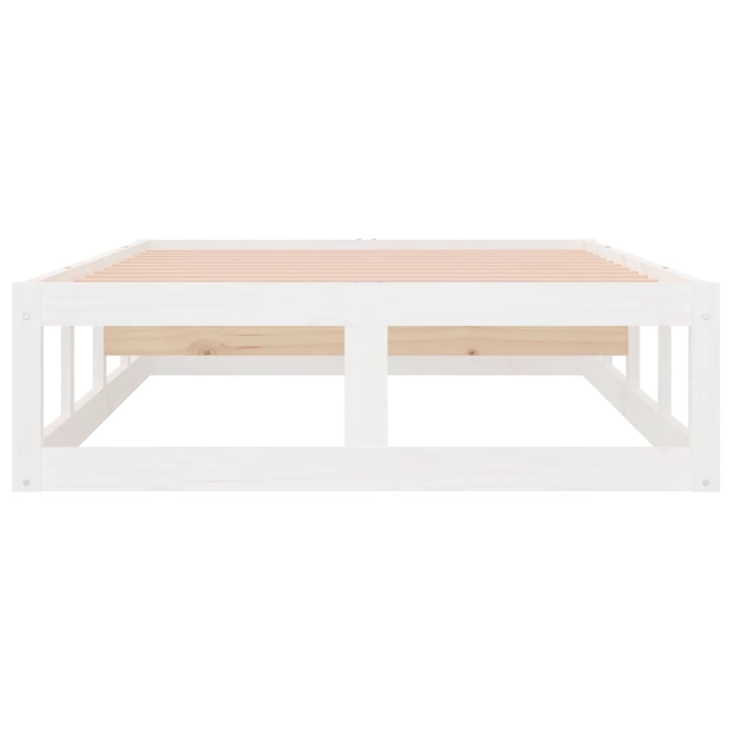 Bed Frame | White | Solid Pinewood, Plywood | Single Bed | Durable