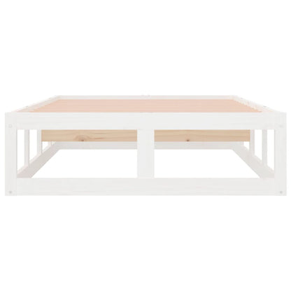 Bed Frame | White | Solid Pinewood, Plywood | Single Bed | Durable