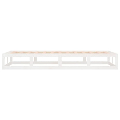 Bed Frame | White | Solid Pinewood, Plywood | Single Bed | Durable