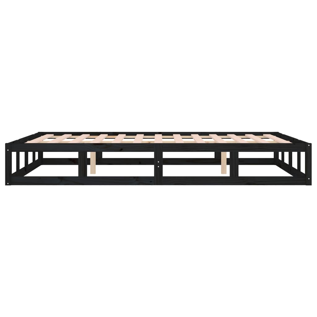Bed Frame without Mattress Black 180x200 cm Super King  Solid Wood