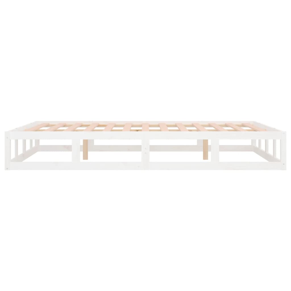Bed Frame without Mattress White 200x200 cm Solid Wood