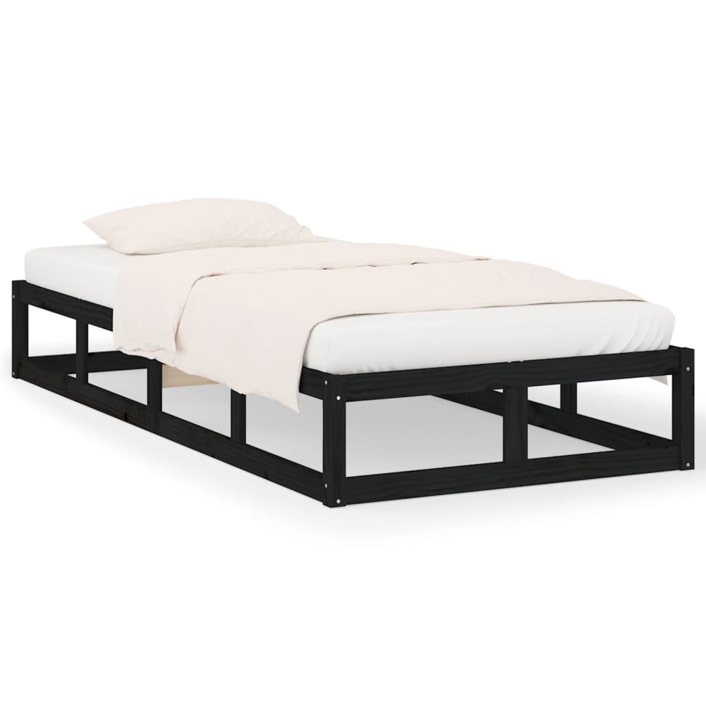 Bed Frame | Black | Solid pine wood, Plywood | Small Single | Sturdy