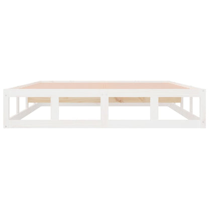 Bed Frame | White | Solid pine wood frame, plywood slats | Small Double