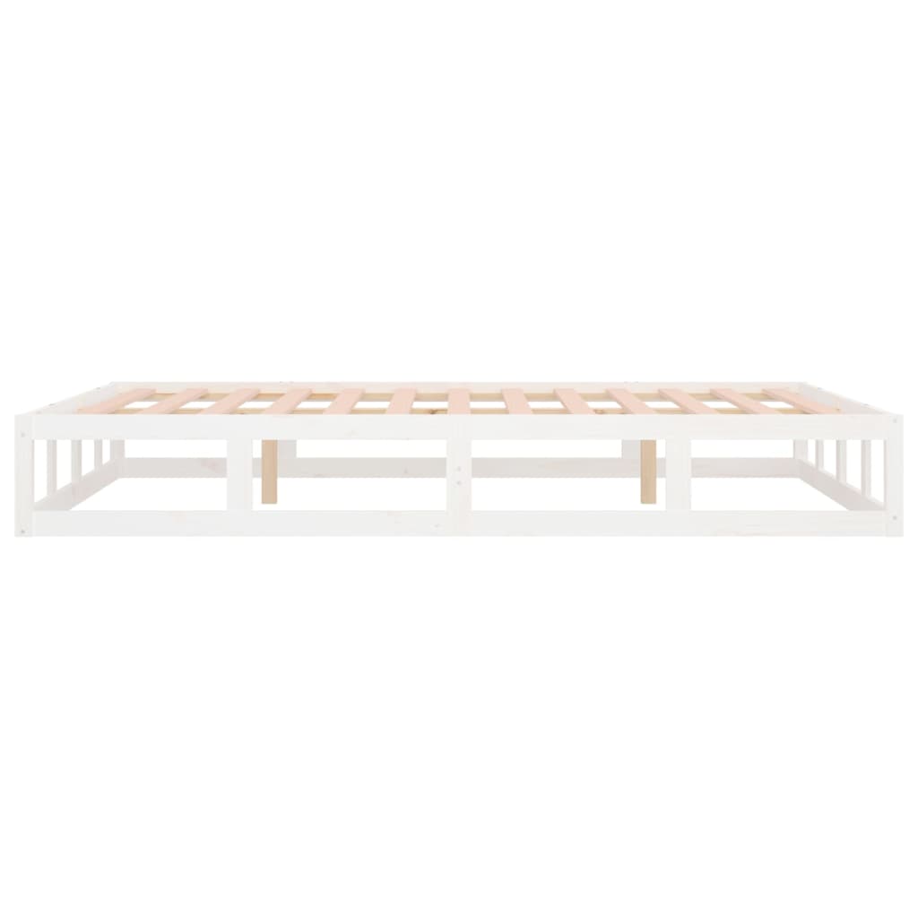 Bed Frame | White | Solid pine wood frame, plywood slats | Small Double