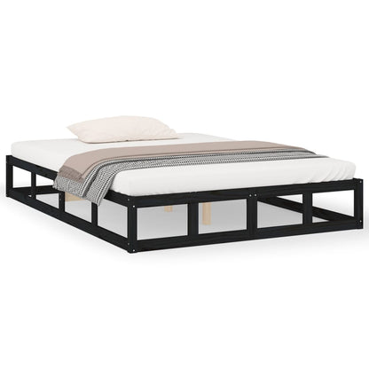 Bed Frame | Black | Solid pine wood, Plywood slats | Small Double
