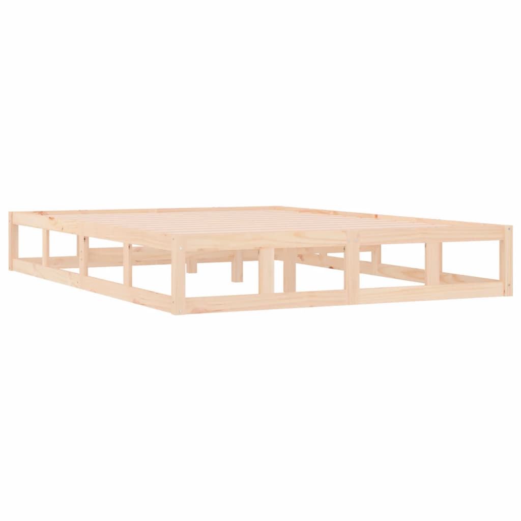 Bed Frame | Natural wood | Solid pinewood, Plywood slats | 135x190 cm