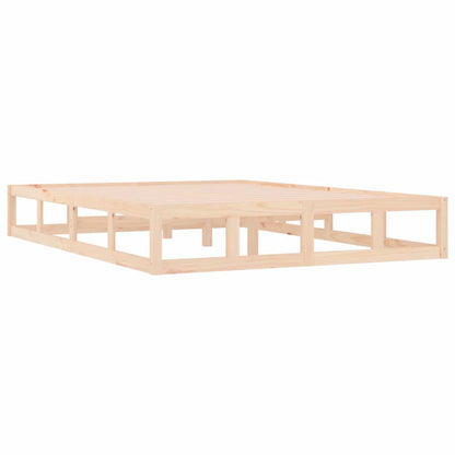 Bed Frame | Natural wood | Solid pinewood, Plywood slats | 135x190 cm