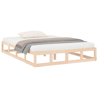 Bed Frame | Natural Wood | Solid Pine Wood, Plywood | Double | Durable