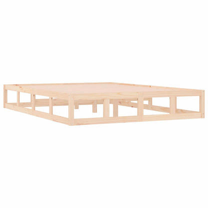 Bed Frame | Natural Wood | Solid Pine Wood, Plywood | Double | Durable