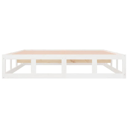 Bed Frame | White | Solid pine wood, plywood slats | 140x190 cm | Durable