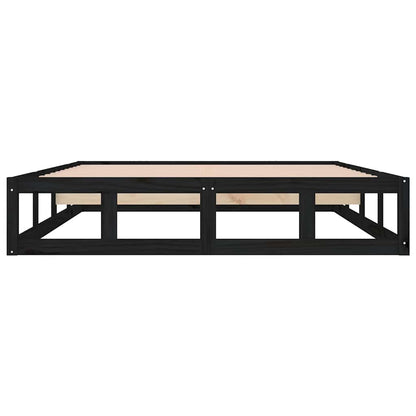 Bed Frame | Black | Solid pinewood, Plywood | 140x190 cm |  Durable