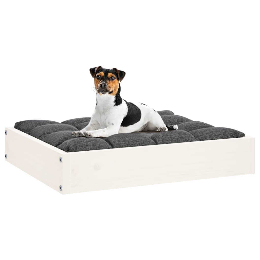 Dog Bed White 51,5x44x9 cm Solid Wood Pine