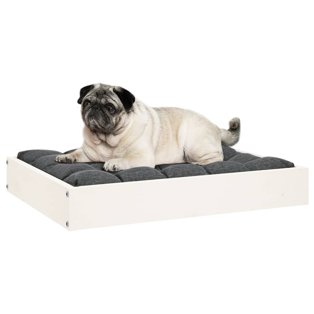 Dog Bed White 61,5x49x9 cm Solid Wood Pine