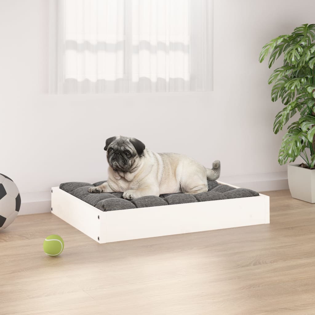 Dog Bed White 61,5x49x9 cm Solid Wood Pine