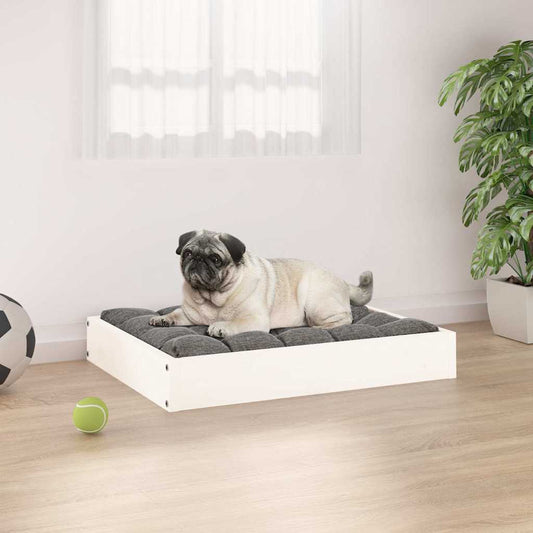 Dog Bed White 61,5x49x9 cm Solid Wood Pine