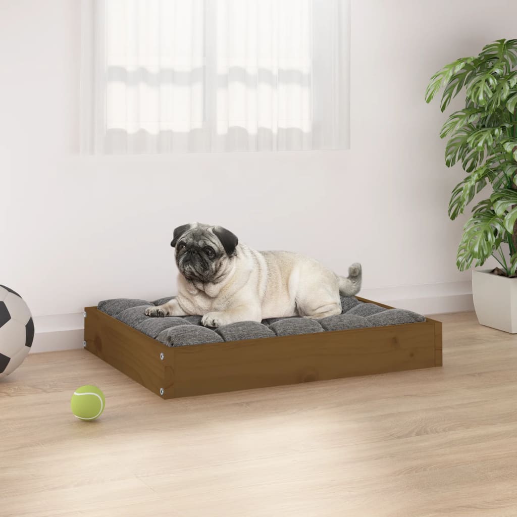 Dog Bed Honey Brown 61,5x49x9 cm Solid Wood Pine