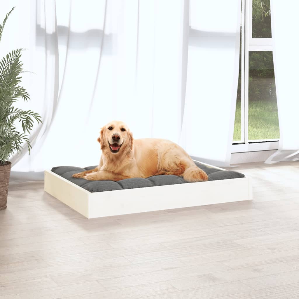 Dog Bed White 71,5x54x9 cm Solid Wood Pine