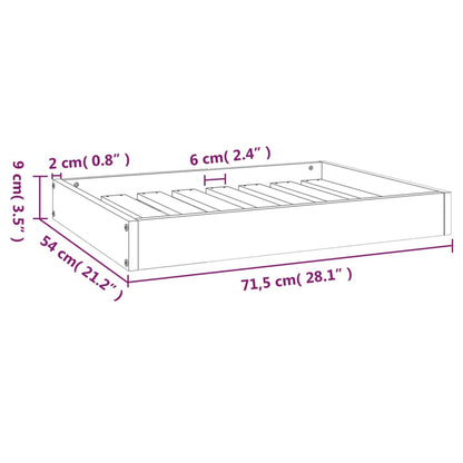 Dog Bed White 71,5x54x9 cm Solid Wood Pine