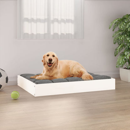 Dog Bed White 71,5x54x9 cm Solid Wood Pine