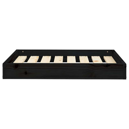 Dog Bed Black 71.5x54x9 cm Solid Wood Pine
