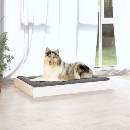 Dog Bed White 91,5x64x9 cm Solid Wood Pine