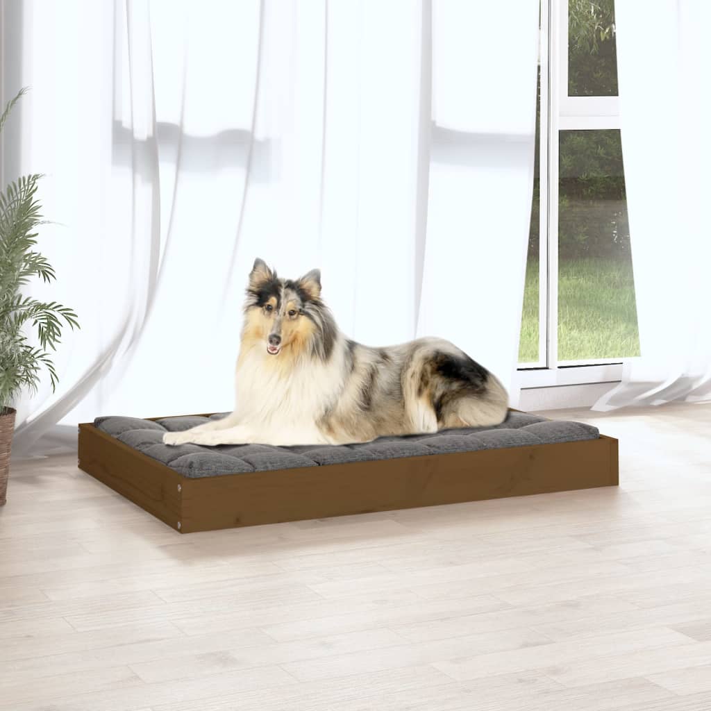 Dog Bed Honey Brown 91,5x64x9 cm Solid Wood Pine