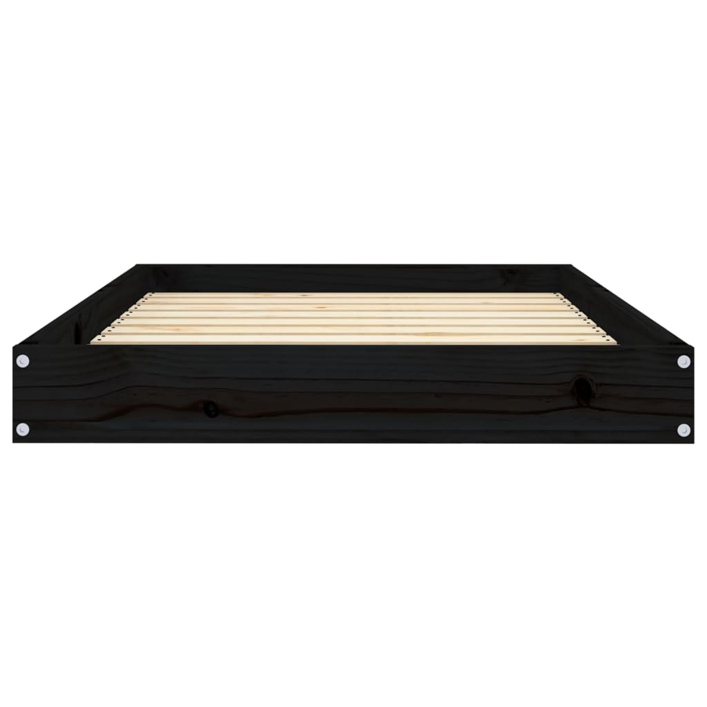 Dog Bed Black 91,5x64x9 cm Solid Wood Pine