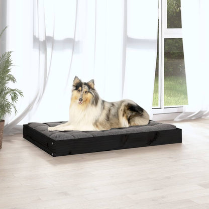 Dog Bed Black 91,5x64x9 cm Solid Wood Pine