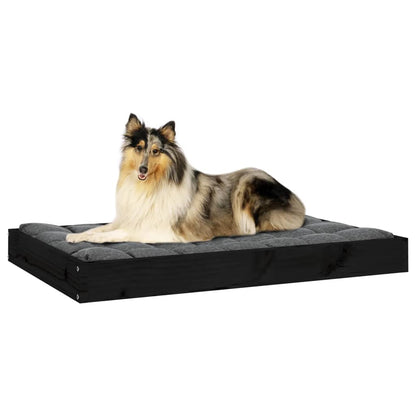Dog Bed Black 91,5x64x9 cm Solid Wood Pine