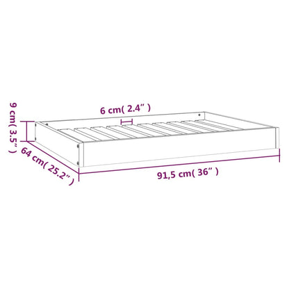 Dog Bed Black 91,5x64x9 cm Solid Wood Pine