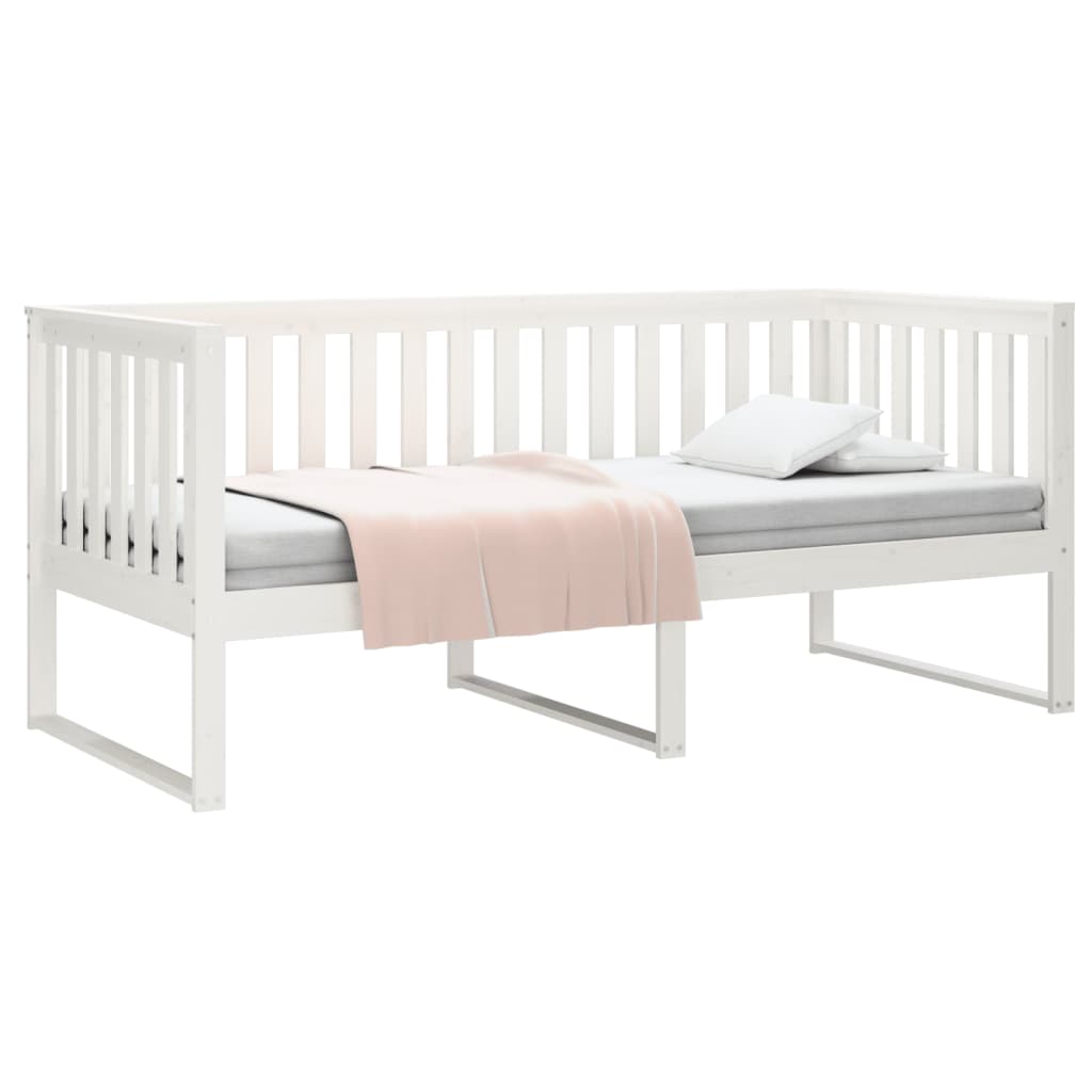 Day Bed without Mattress White 100x200 cm Solid Wood Pine