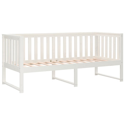 Day Bed without Mattress White 75x190 cm Small Single Solid Wood Pine