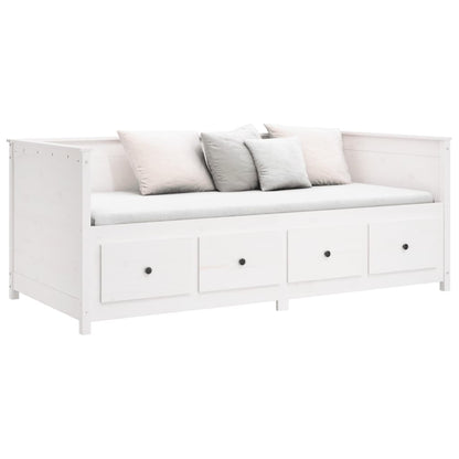 Day Bed without Mattress White 90x190 cm Single Solid Wood Pine