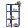 4-Layer Corner Shelf Blue Steel&Engineered Wood