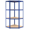 4-Layer Corner Shelf Blue Steel&Engineered Wood