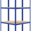 4-Layer Corner Shelf Blue Steel&Engineered Wood