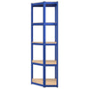 5-Layer Corner Shelf Blue Steel&Engineered Wood