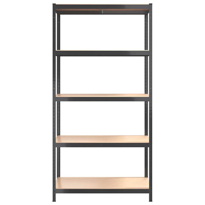 5-Layer Shelves 2 pcs Anthracite Steel&Engineered Wood