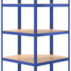 5-Layer Corner Shelf Blue Steel&Engineered Wood