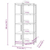 5-Layer Corner Shelf Blue Steel&Engineered Wood