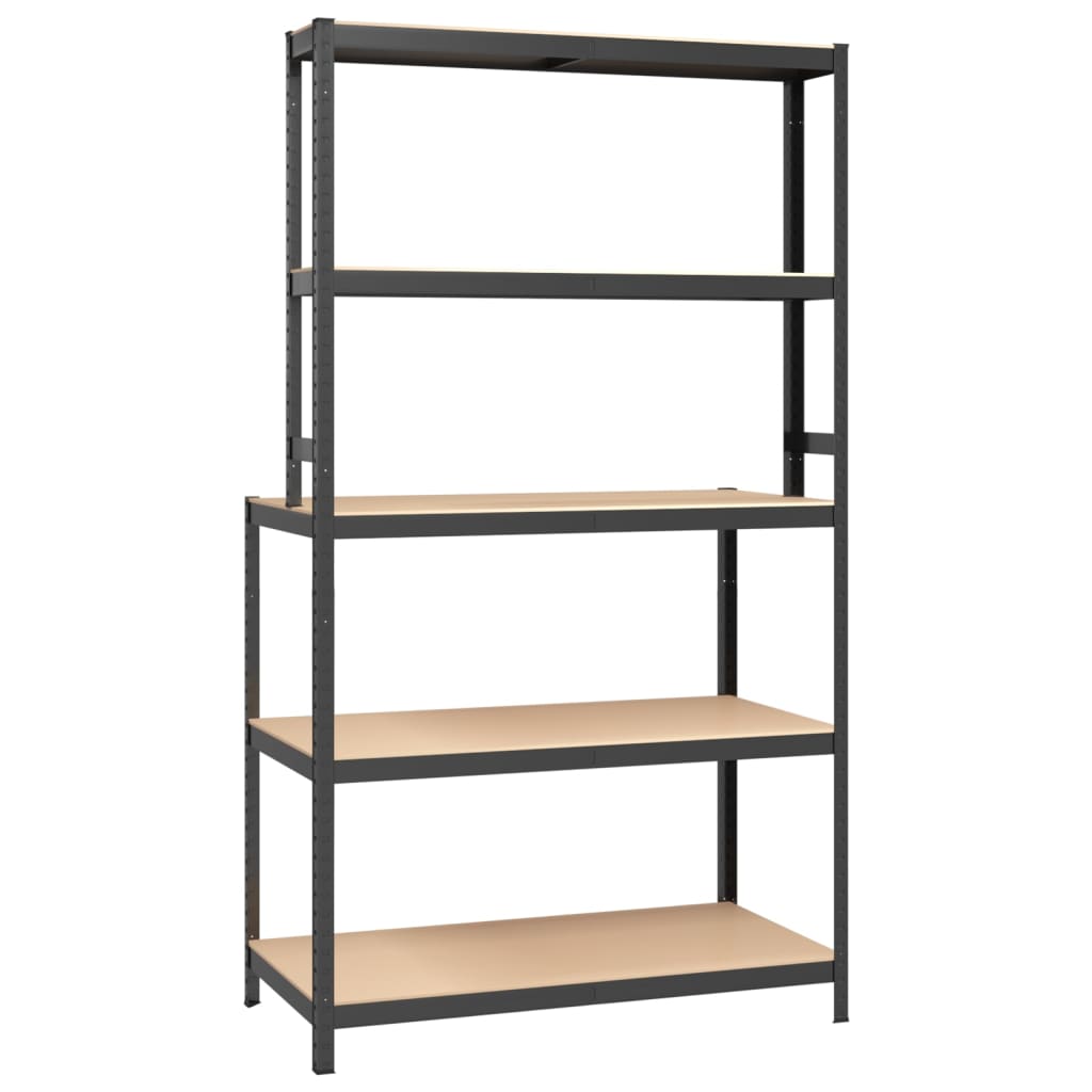 5-Layer Work Table with Shelves Anthracite Steel&Engineered Wood