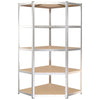 5-Layer Heavy-duty Corner Shelf Silver Steel&Engineered Wood
