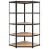 5-Layer Heavy-duty Corner Shelf Grey Steel&Engineered Wood