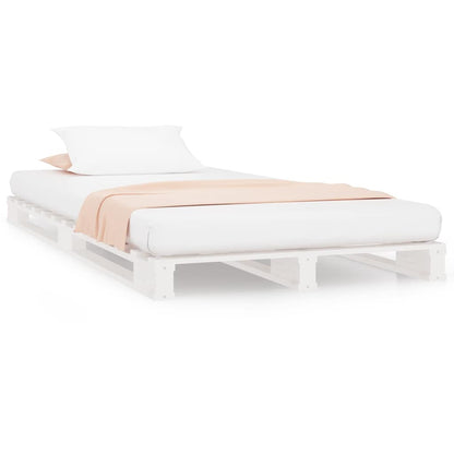 Pallet Bed | White | Solid pine wood | Single bed size | Durable