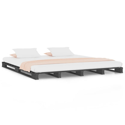 Pallet Bed | Grey | Solid pine wood | 120x200 cm | Simple | Pallet Bed