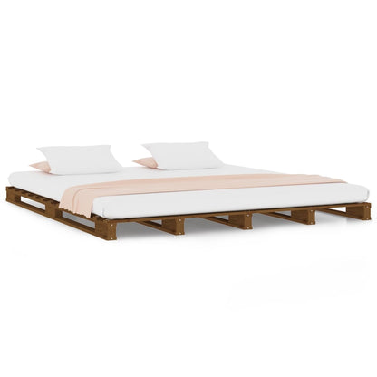 Pallet Bed | Honey Brown | Solid pine wood | Double | Durable