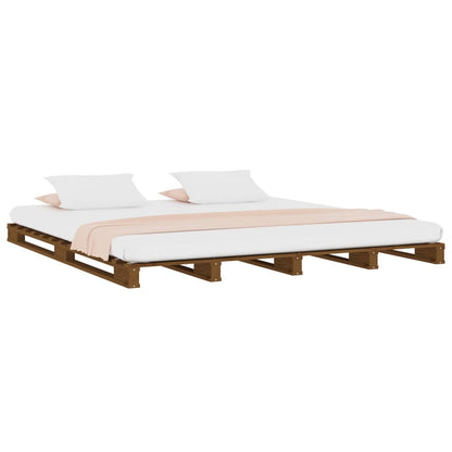 Pallet Bed | Honey Brown | Solid pine wood | Double | Durable